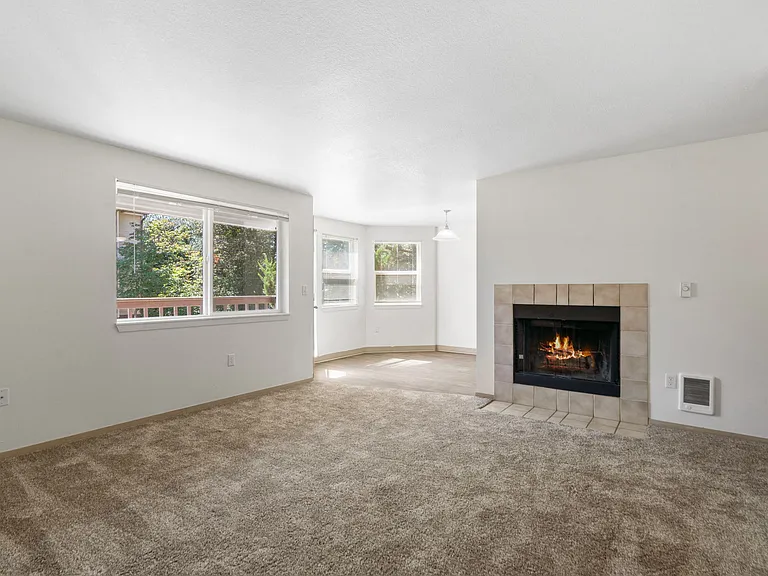 Living room with fireplace