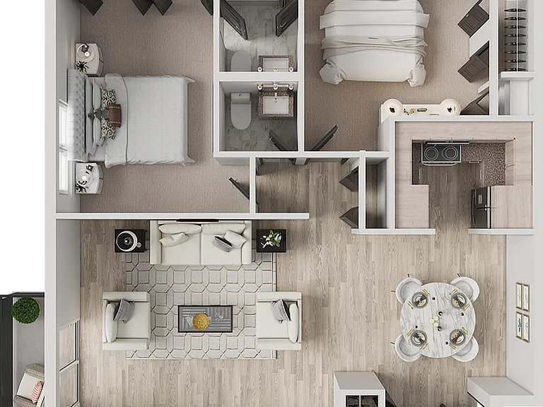 2x1.5 | 2-Bedroom Floorplan 2x1.5 | 2-Bedroom Floorplan