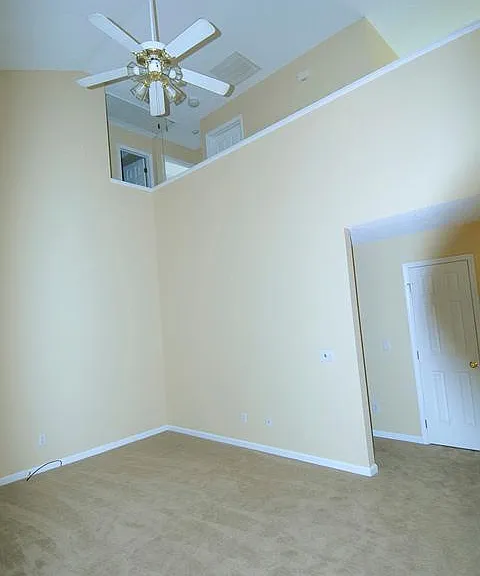 view from living room looking up to balcony