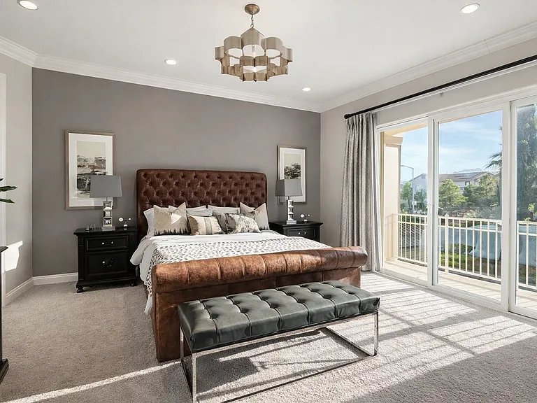 Master bedroom with wet bar and private balcony