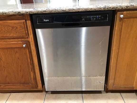 Newer stainless steel dishwasher.