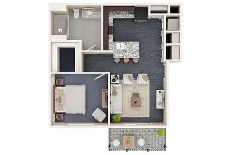 Floor plan ZENITH 1 Bedroom