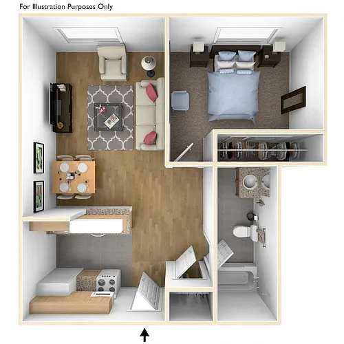 Floor plan 1 Bed 1 Bath