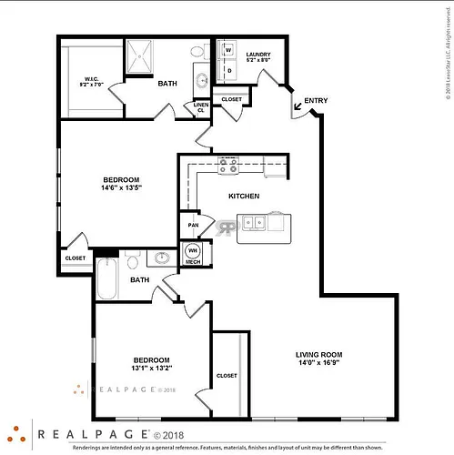 Floor plan 2 Bedroom Craftsman Premier Corner