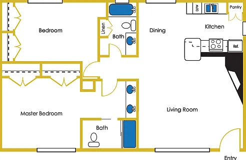2 Bed / 2 Bath
_
1,012 sq. ft 2 Bed / 2 Bath
_
1,012 sq. ft
