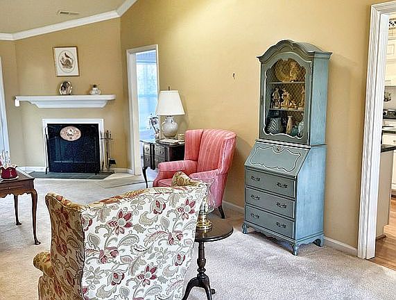 Living room with fireplace