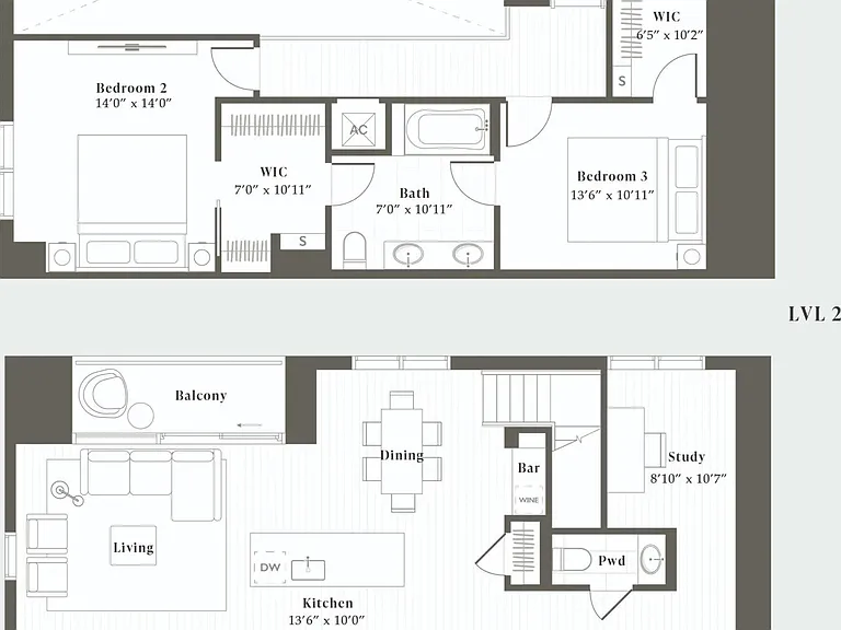 C1L floor plan Parkside Residences
