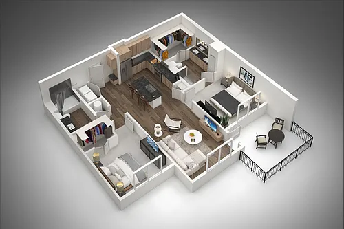 Floor plan 2 Bed/2 Bath