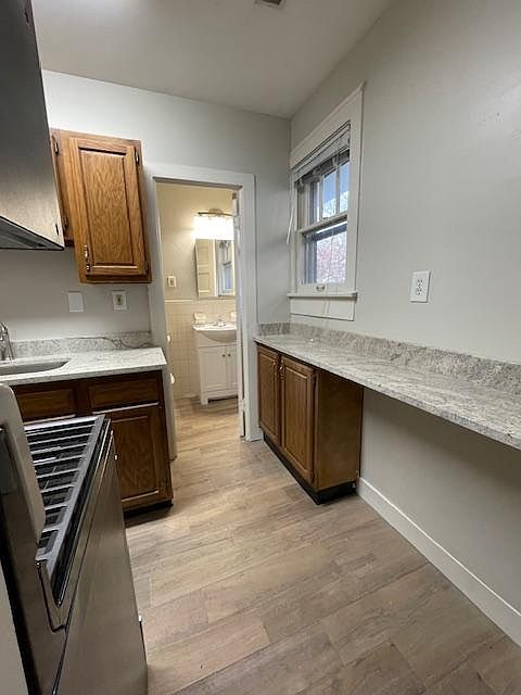 You can put barstools to the right as we had the counter top refinished to give you more counterspace.