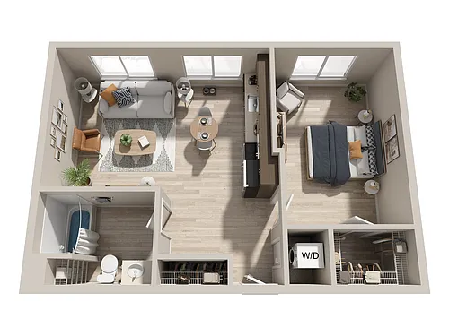 Floor plan 1bd 1ba J