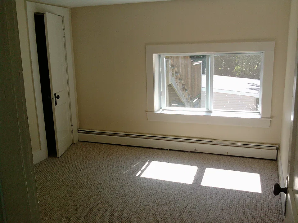 Bedroom has a nice sized closet, new carpet.