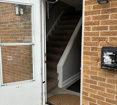 Unit entrance at side of building