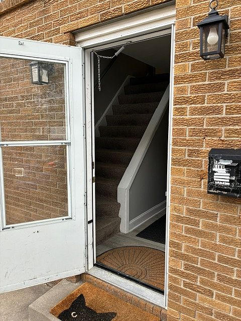 Unit entrance at side of building