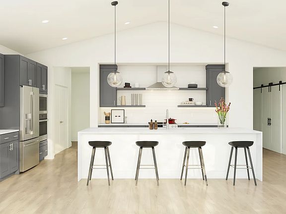 Kitchen with pendant lighting