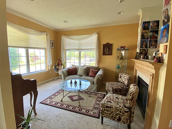 Living room with fireplace
