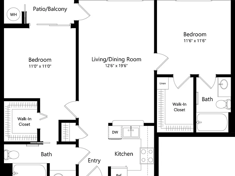Floor plans are artist's rendering. All dimensions are approximate. Actual product and specifications may vary in dimension or detail. Not all features are available in every apartment. Prices and availability are subject to change. Floor plans are artist