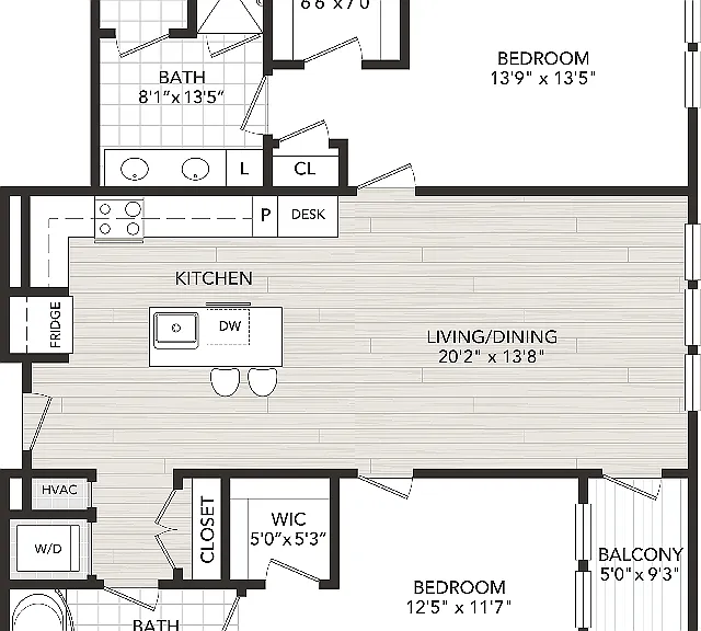 2 Bedroom, 2 Bath 2 Bedroom, 2 Bath