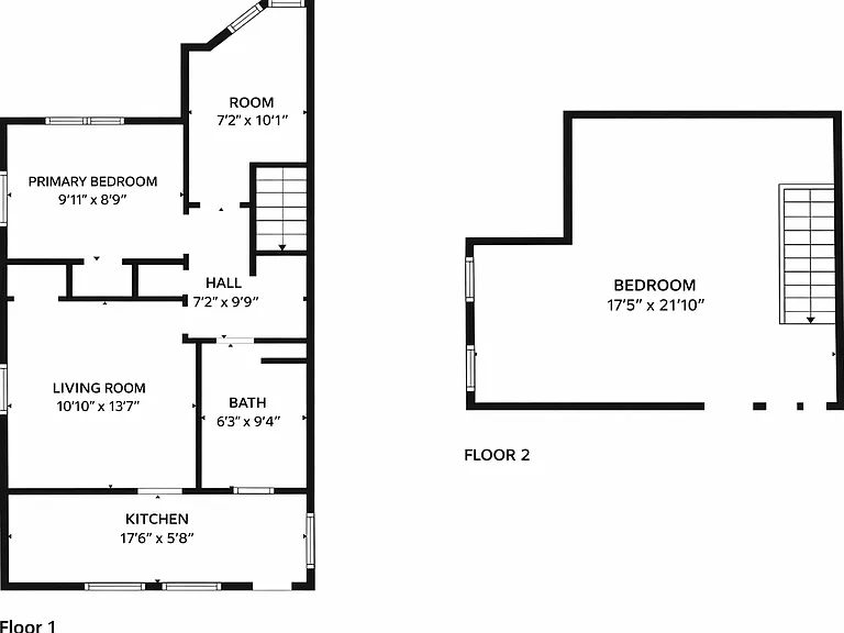 414 High St Unit 2 - Dimensioned Sketch (Measurements Not Guaranteed)