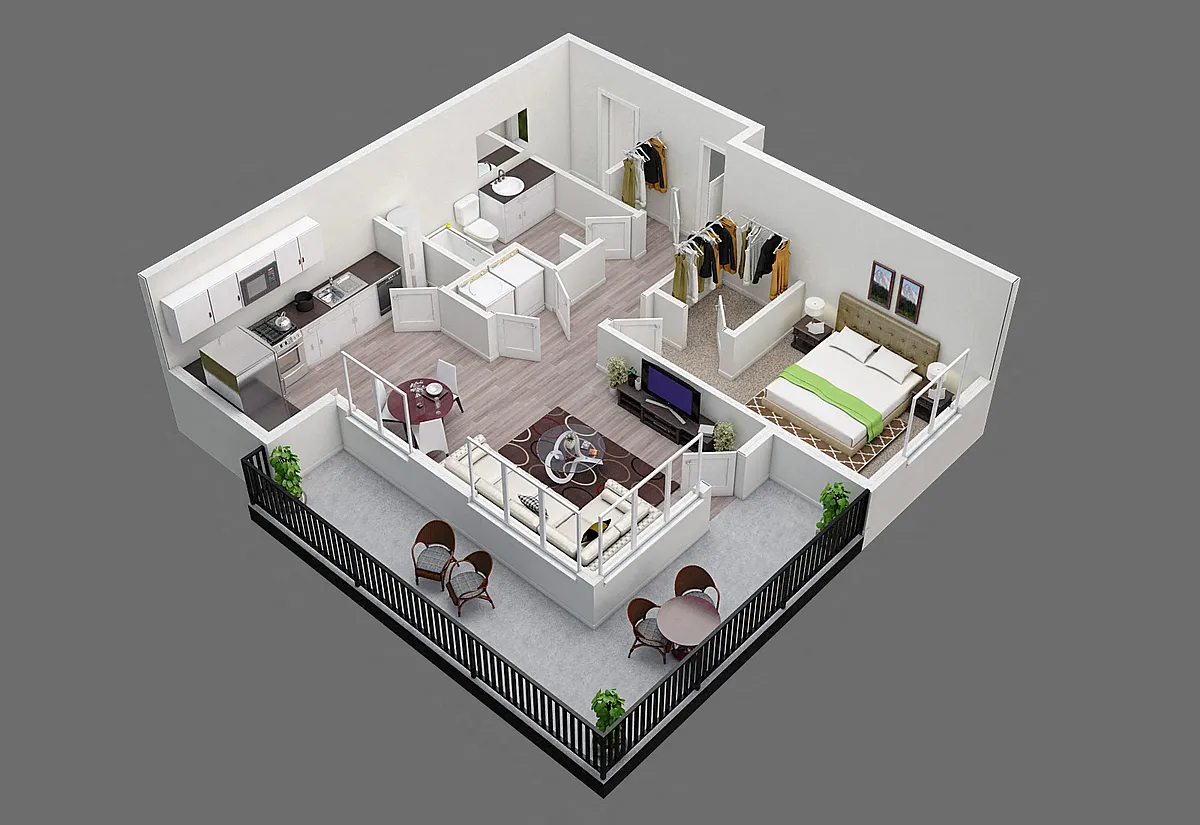Floor plan One Bed One Bath C