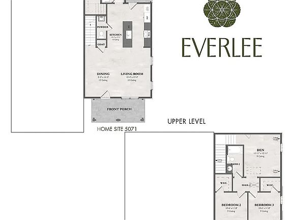 Beckette floor plan with master suite on main level