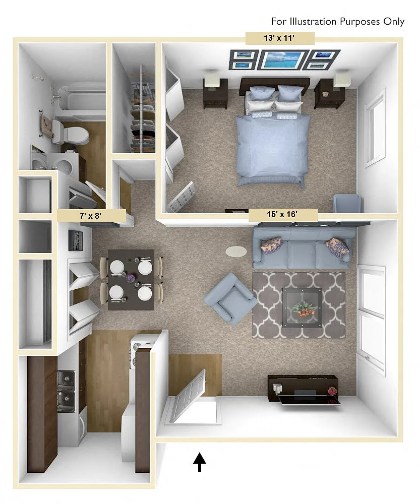 Floor plan One Bedroom Legacy