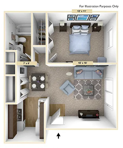 Floor plan One Bedroom Legacy