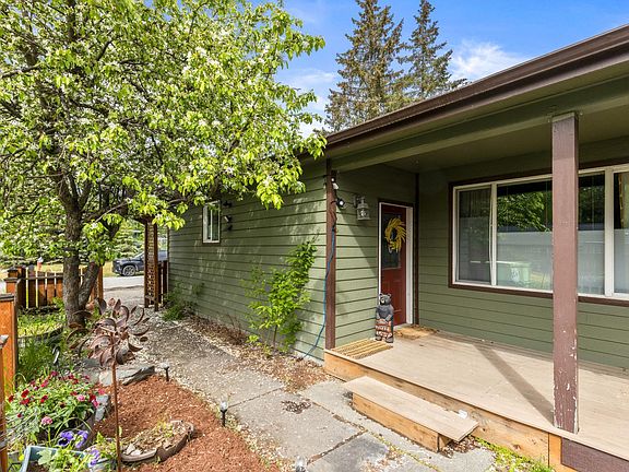 entry and covered porch area
