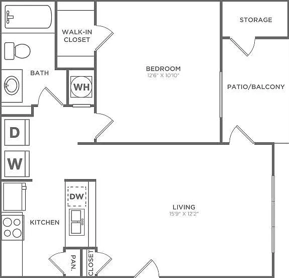 One Bedroom One Bath (705 SF) One Bedroom One Bath (705 SF)