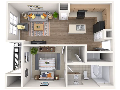 Floor plan A1 1 Bed 1 Bath