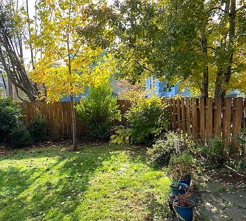 Fully fenced backyard.