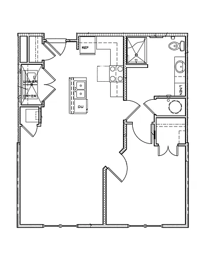 Floor plan 1 Bedroom | 1 Bath
