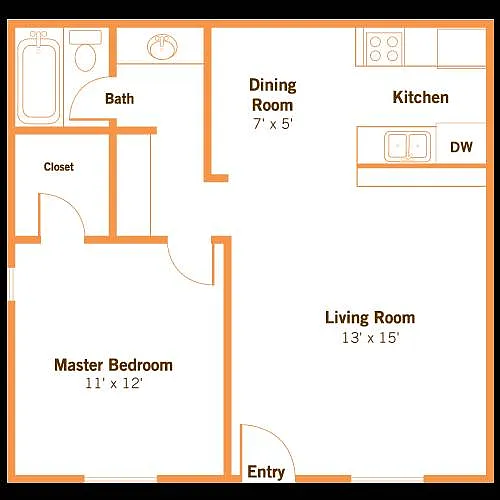 Floor plan 1 X 1A