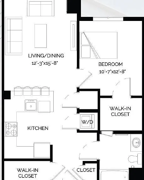 1-F floor plan West of Chestnut