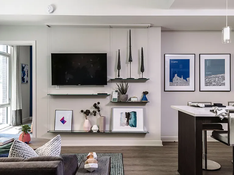 Model apartment living area