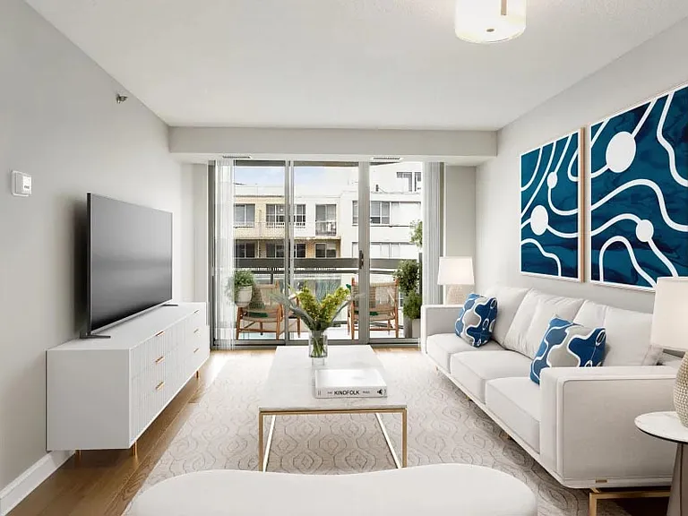 Living Room with upgraded floors