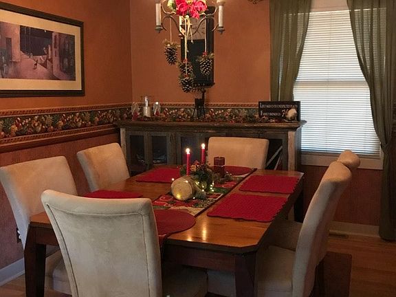 Dining room is off the living room and kitchen