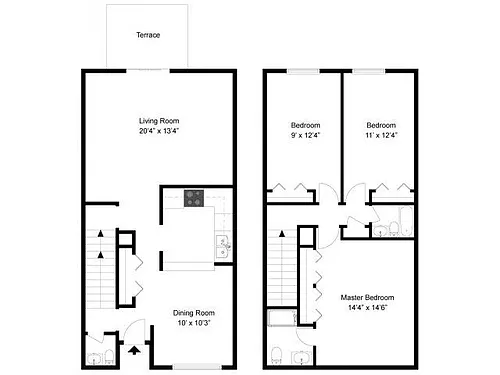 Floor plan 3 Bedroom Townhouse