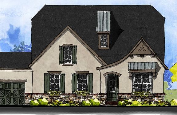 Covina - French Cottage 3-Car Side Load Garage Note Renderings may show optional features