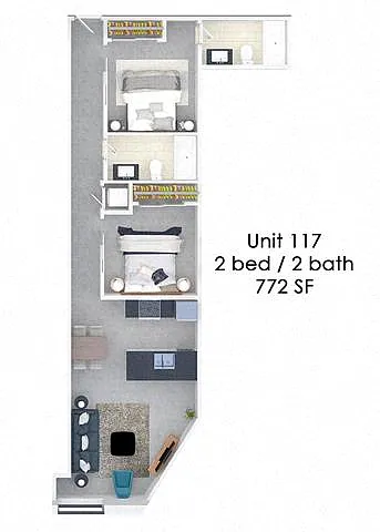 Floor plan Fording Flats 117