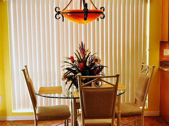 Dinette with classy chandelier