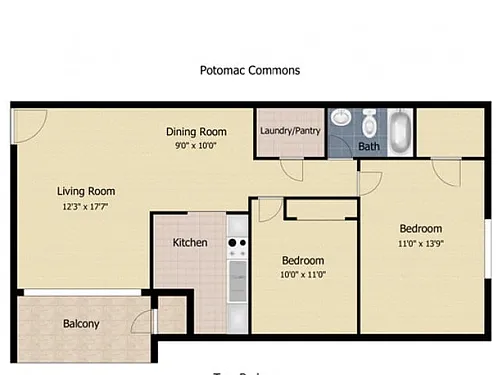 Floor plan 2 Bedroom