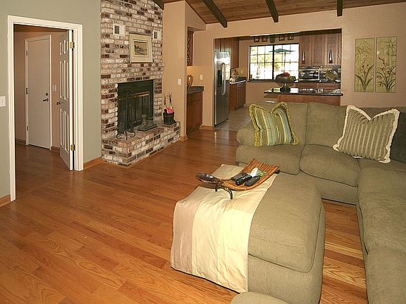 Family room looking into the Kitchen