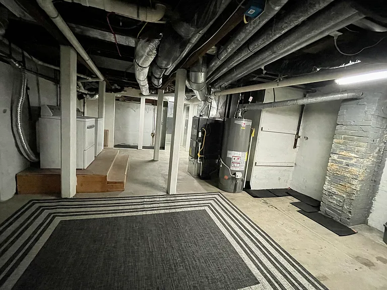 Large basement for recreational area/other. Radon mitigation and air purifier. Washer and dryer.