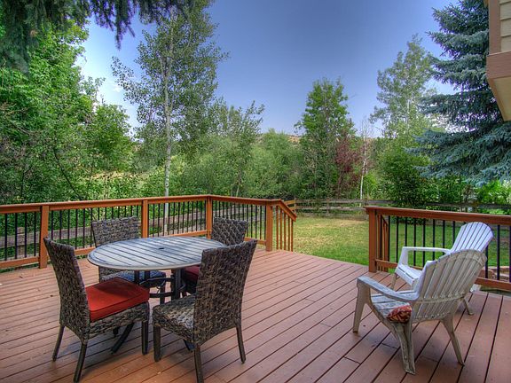 Backyard on open space. Very private lot. Large deck space.