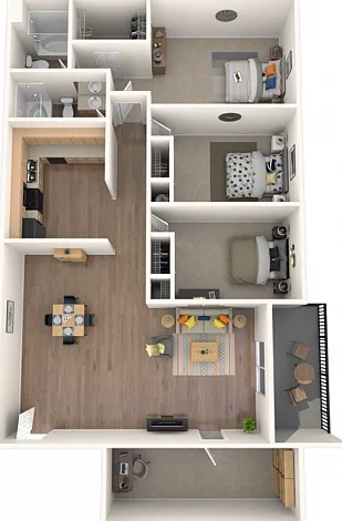 Willow Floorplan- 1375 square foot three bedroom two bath Willow Floorplan- 1375 square foot three bedroom two bath