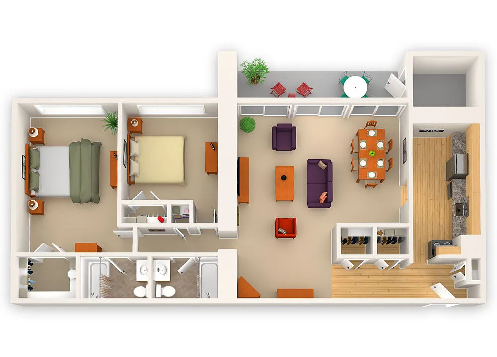 Floor plan Two Bedroom Executive