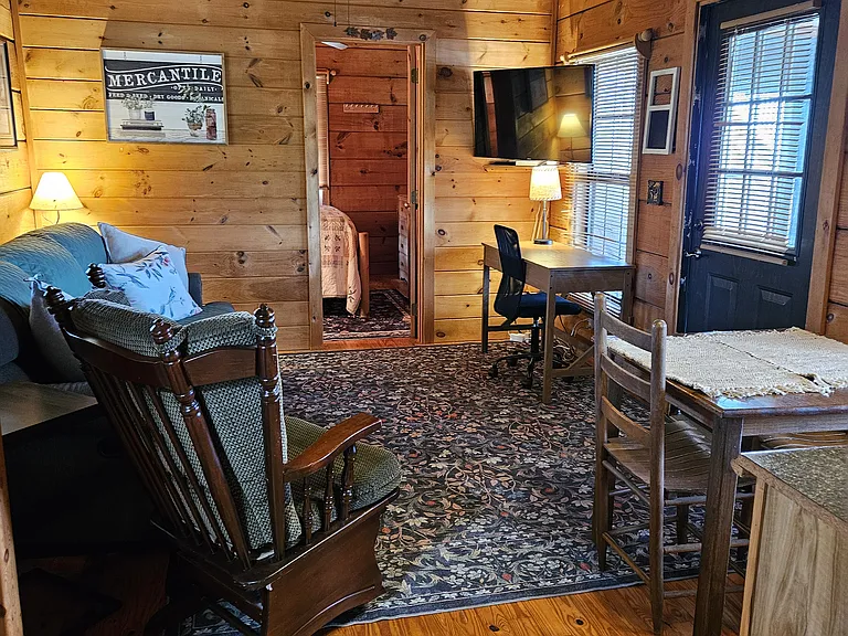 View from bathroom and laundry area