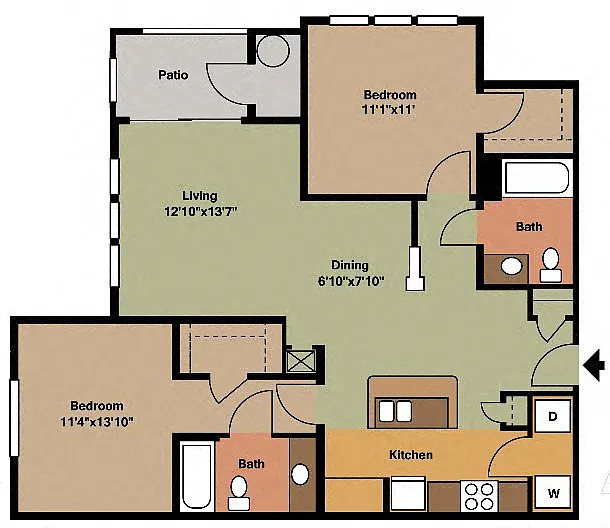 Floor plan The McKinley (Corporate/Furnished)