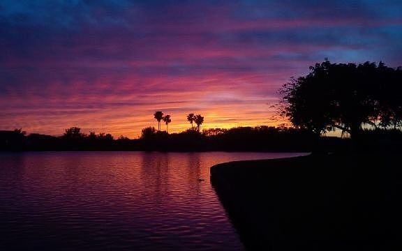 Sunset over the canal