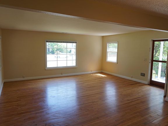 Spacious Living Room, hardwood floors